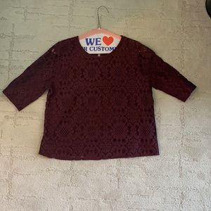 maroon top